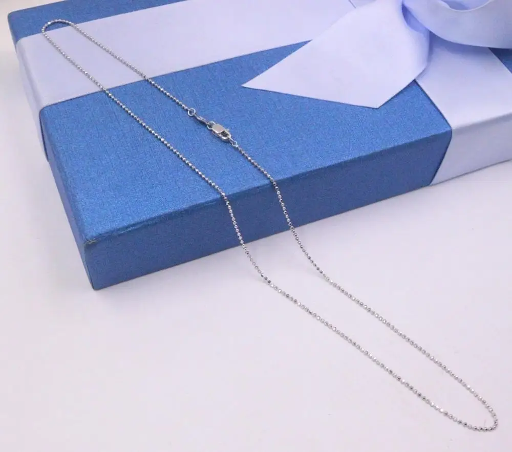 Новое ожерелье из чистой платины 950 с цепочкой бисера 1 мм 17 71 дюйма L Pt950|Ожерелья| |