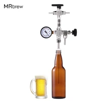 counter pressure bottle filler 304 stainless steel beer gun with co2 gauge for beer wine homebrew adjustable filler tools