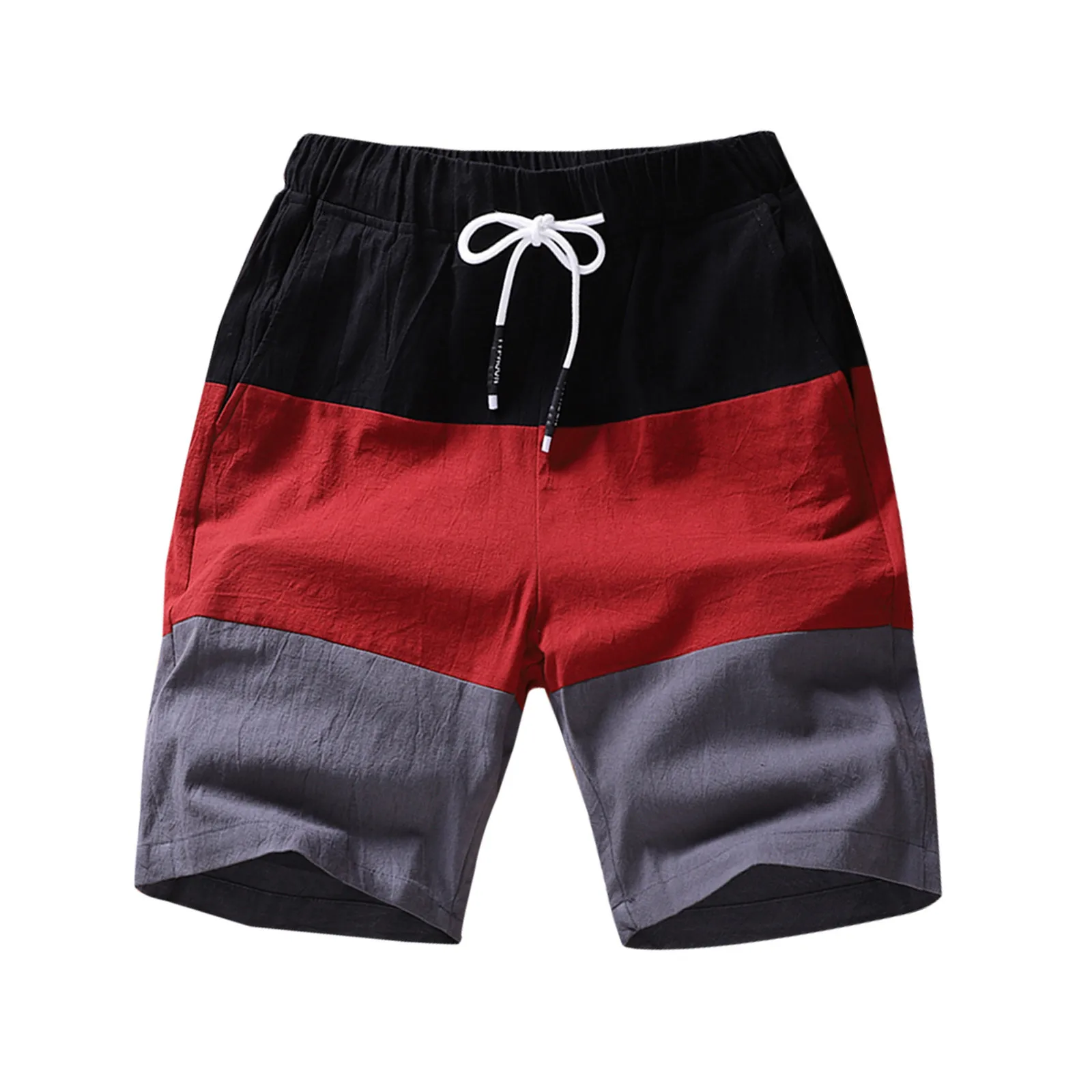 

Compression Shorts Men Summer Shorts Summer Beach Pants Men's Cotton Shorts Color Matching Capris Men's Pants Xl-4xl