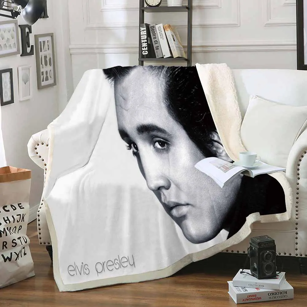 Фланелевое Одеяло Elvis Presley с принтом известной певицы теплый уютный домашний