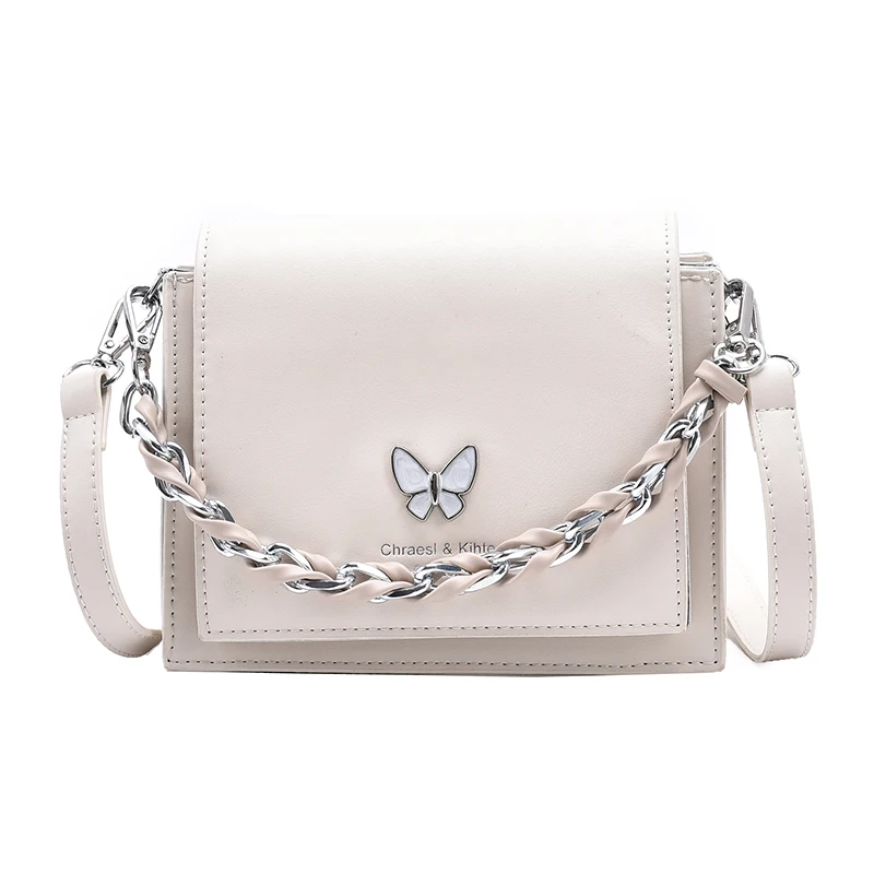 

Qyahlybz band butterfly leather women luxury designer handbag fashion shoulder messenger bag chain small square female crossbody