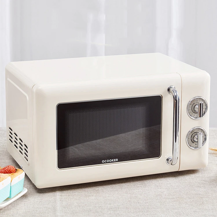 Household mini microwave oven mechanical turntable integrated multi-function retro light wave oven