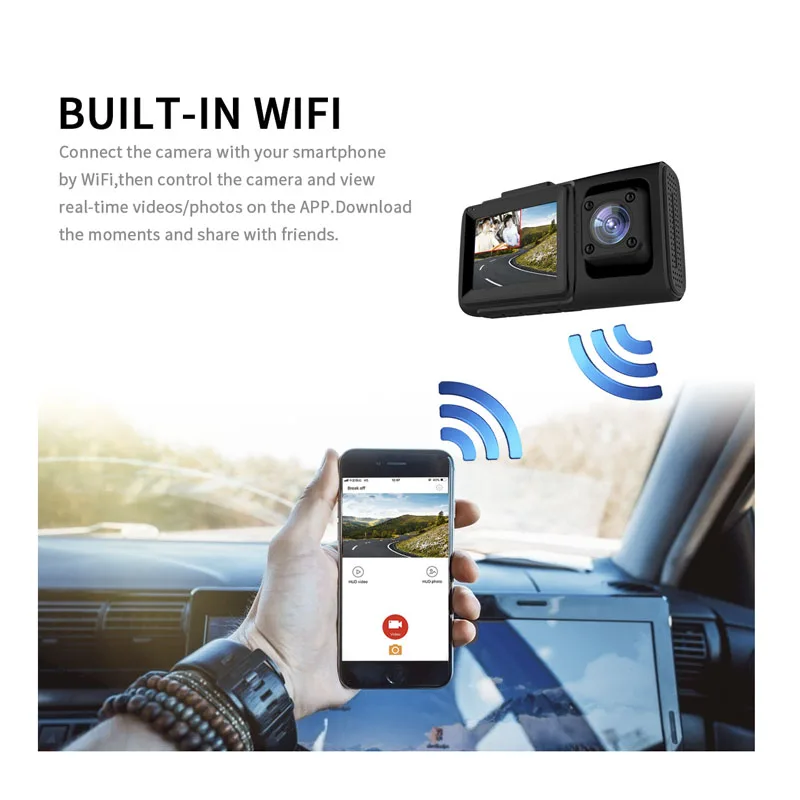 HGDO, Wi-Fi, автомобильный DVR регистратор, видеорегистратор Novatek 96660 sony 307 автомобиля Камера камера с GPS 4K 1080P Ночное видение видео Регистраторы DVR