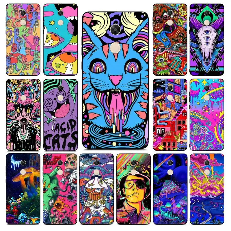 

Yinuoda Colourful Psychedelic Trippy Art Phone Case for RedMi note 4 5 7 8 9 pro 8T 5A 4X case