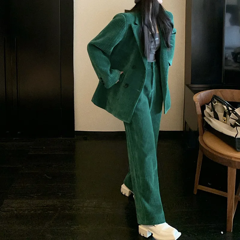 Костюм женский вельветовый из блейзера и брюк 2 предмета | Женская одежда