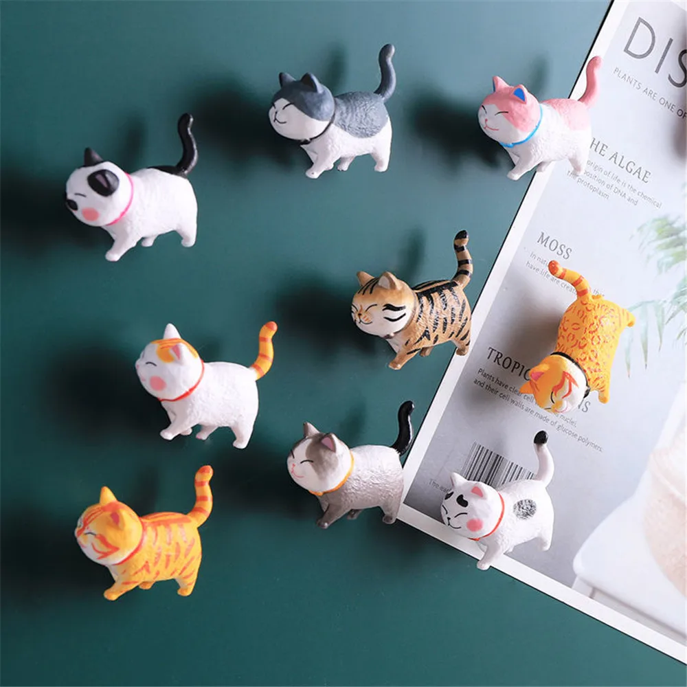

3D Turnable Kitty Refrigerator Paste Warm Series 3D Cat Magnetic Paste Home Decoration Creative Gift Animal Refrigerator Sticker