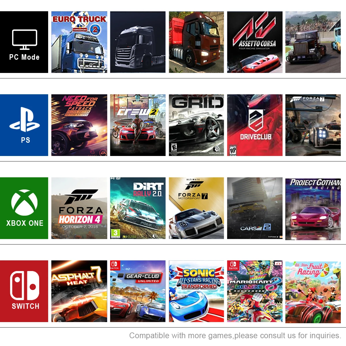 Игра Racing Whee вращение на 180 ° для PS4/PS3/XBOX 360/XBOX ONE/ANDROID/Switch/PC DiRT 4 игр USB Двойные