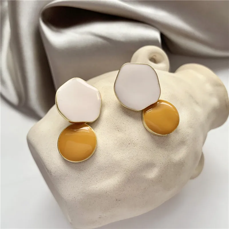 Классический круглый Неправильной Формы Акриловые Шить серьги в виде капель с