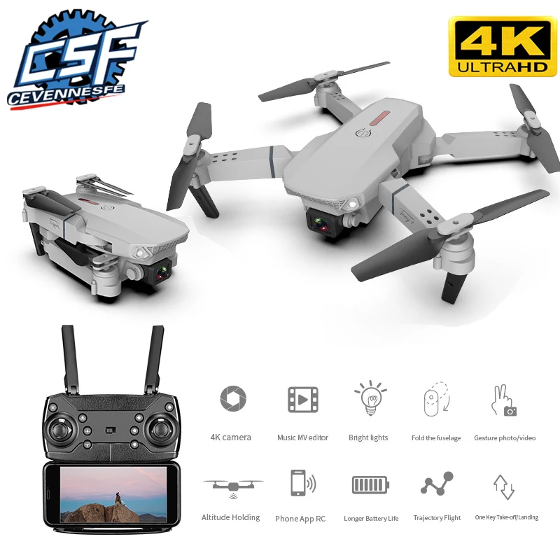 Дрон E88 с широкоугольной головкой и двойной камерой 4k | Игрушки хобби