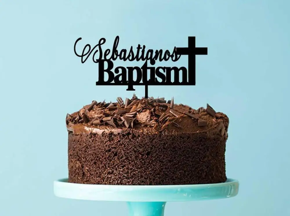 Изготовленный на заказ топпер для торта крещения с именем персонализированное