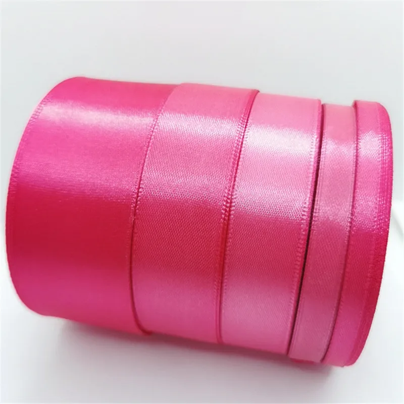 

25Yard 6/10/15/ 20/ 25/40/50mm Fushia Satin Ribbons Christmas Wedding Party Decoration Birthday Halloween Gift Wrapping Ribbons