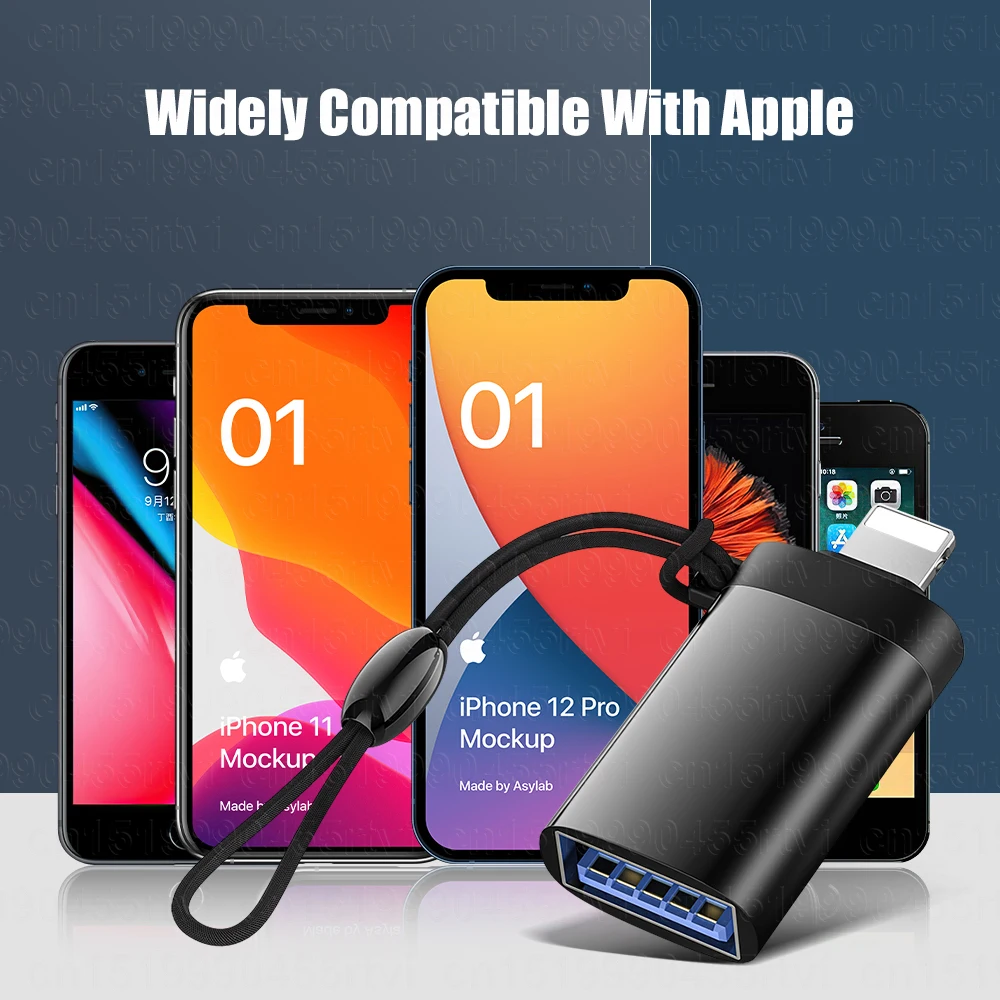 USB 3.0 To 8 Pin OTG Adapter For iPhone 13 With Key Chain For iOS 13 14 Above system Sync Data OTG Adapter Converter For Mouse images - 6