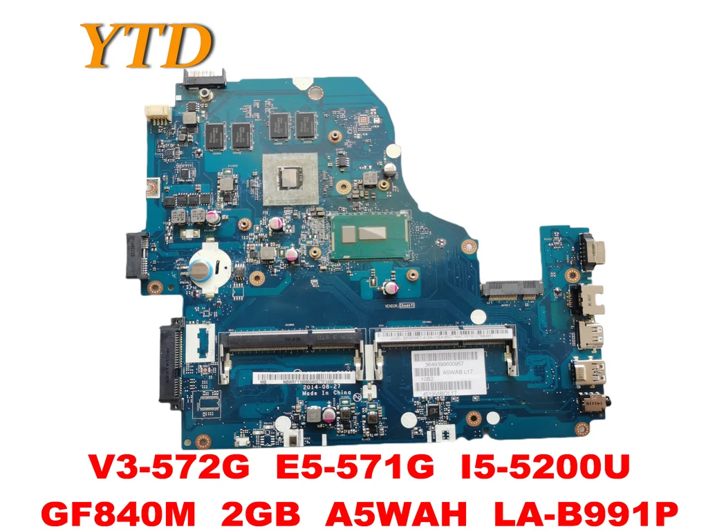 Оригинальный Для ACER V3-572G E5-571G Материнская плата ноутбука I5-5200U GF840M 2 Гб A5WAH LA-B991P
