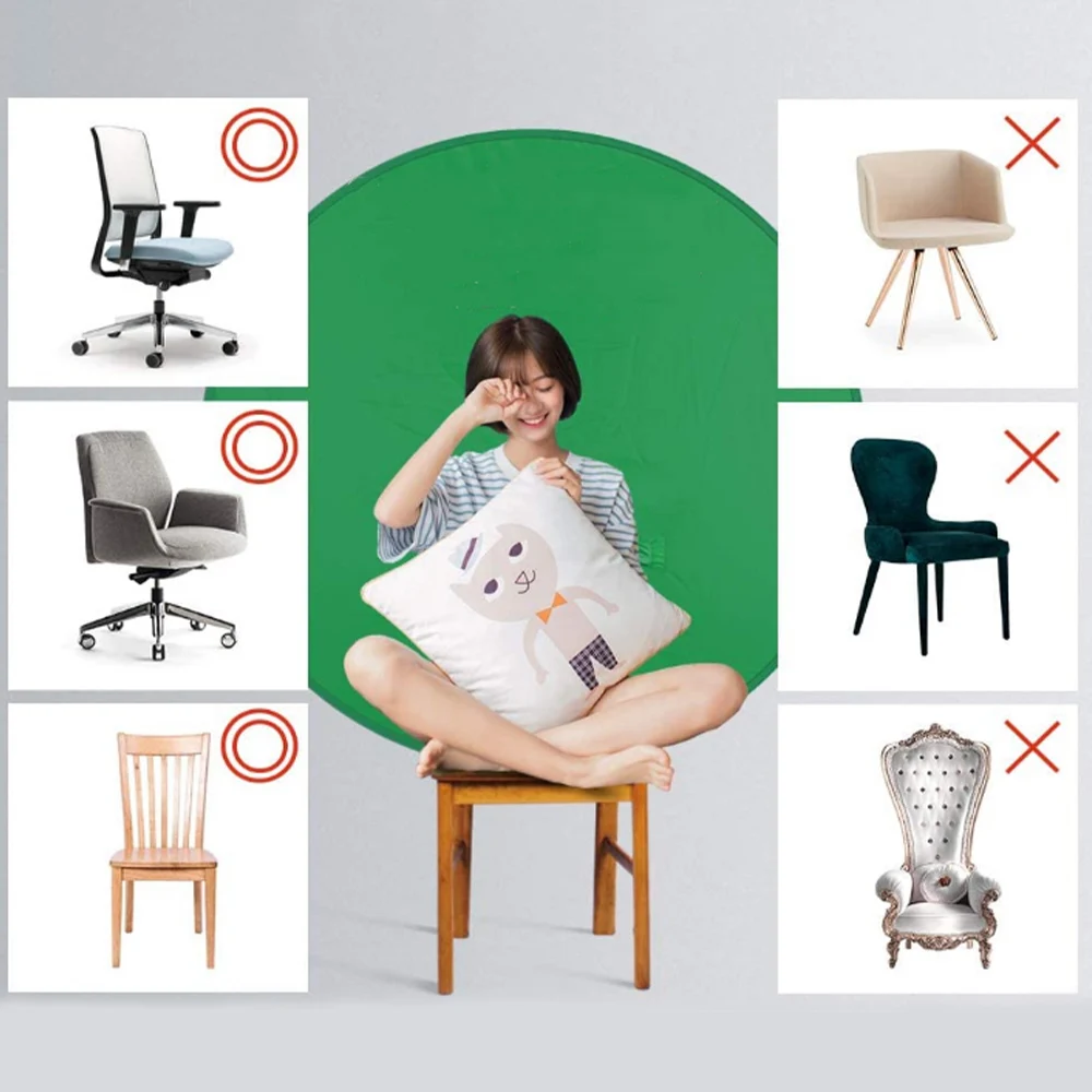 Фон для фотосъемки с круглым зеленым экраном Портативный отражатель стул в