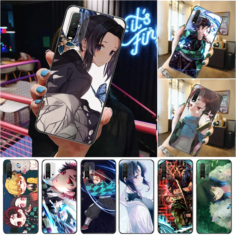 

Demon Slayer Kamado Tanjirou Kimetsu No Yaiba Agatsuma Zenitsu Kamado Nezuko Phone Case For Xiaomi Redmi 9 9T 9A Pro Cases