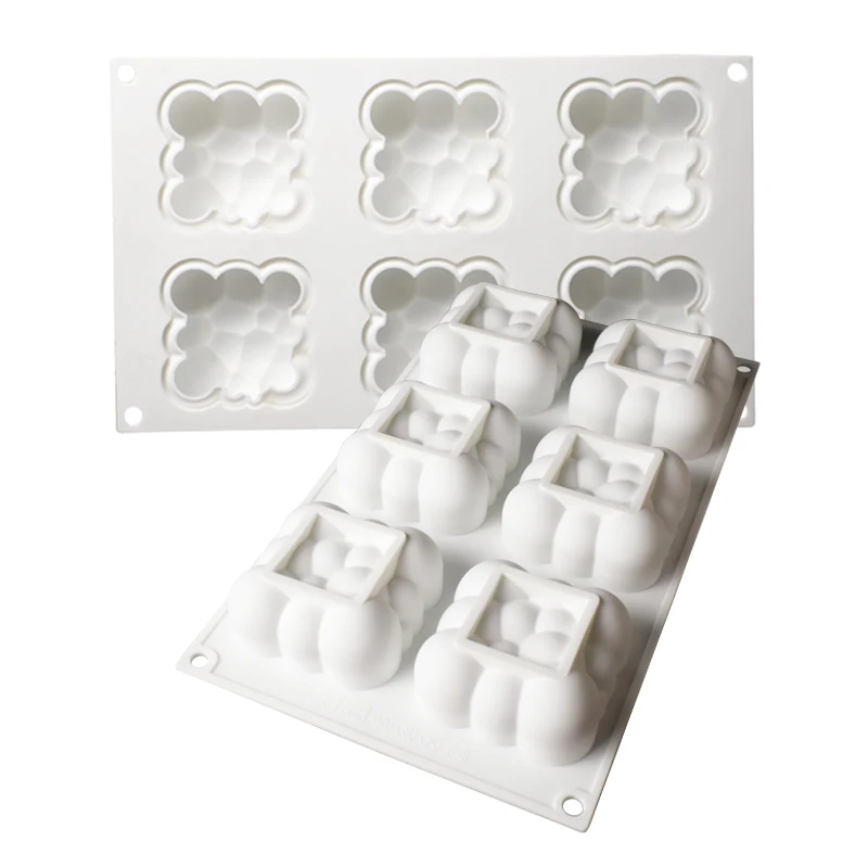 6 Полость 3D облако силиконовая форма для выпечки в форме цветка муссов шоколадный