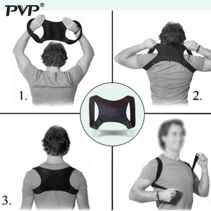 Корсет для спины черный корректор мужчин и женщин корсет коррекции осанки