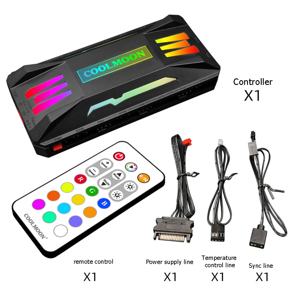 

Пульт дистанционного управления COOLMOON, 5 В, 3 контакта, ARGB, RGB-подсветка