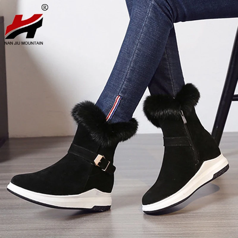 

NAN JIU MOUNTAIN/2021 женские ботинки зимние сапоги на плоской подошве; Зимние ботинки; Женская обувь на низком каблуке; Однотонная Цвет Пряжка утолщ...