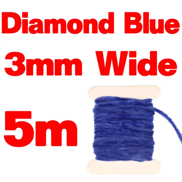 Diamond Blue 3mmX5m Wifreo 2 мм 3 мм завязывание мушек синель для шерстяных червей пиявки Стример Летать завязывание материал тела цвет красный черный оливковый желтый - Цвет: Diamond Blue 3mmX5m