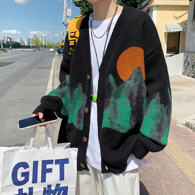 Зимний модный жаккардовый вязаный свитер высшего качества с длинным рукавом