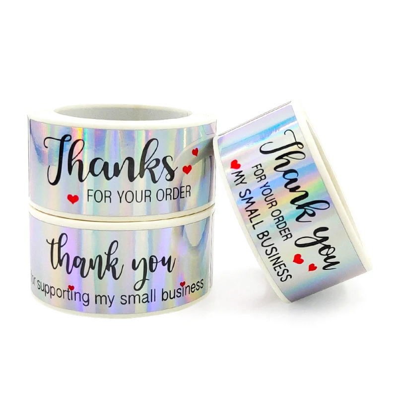 

120pcs Thank You For Your Order Sealing Stickers Rainbow Roll Adhesive Shipping Mail Label Gift Packaging Sealing Labels Sticker