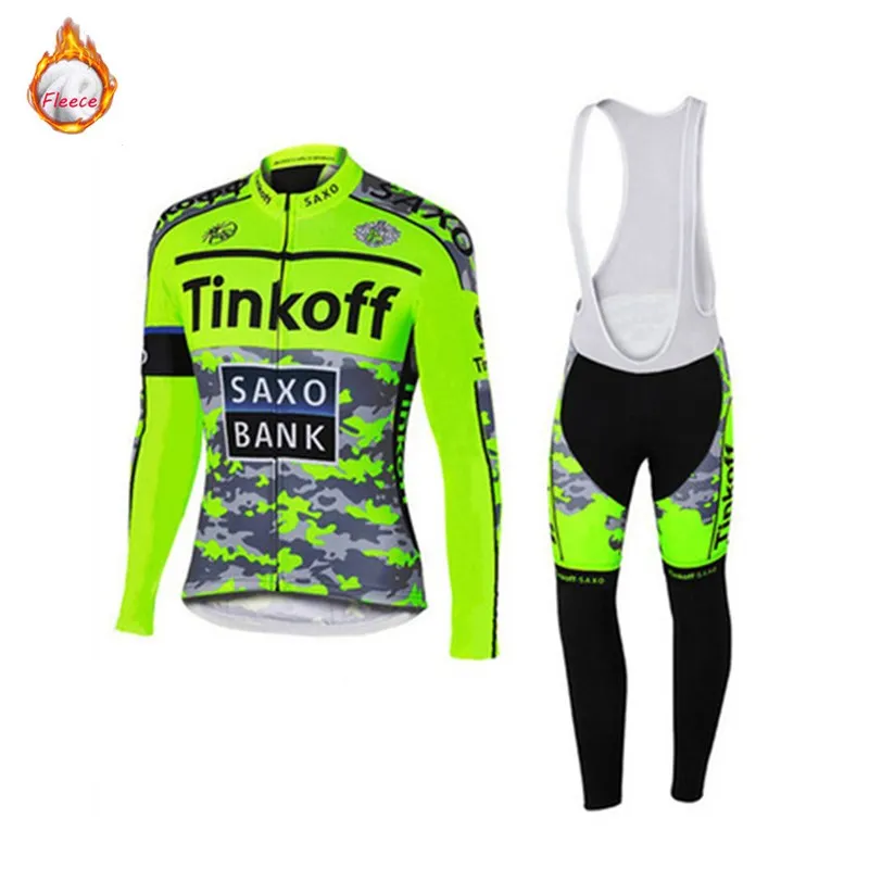 Зимний теплый флисовый костюм Tinkoff для велоспорта Мужская одежда на открытом