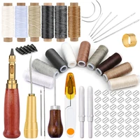 miusie leather sewing kit sewing stitching punch tool diy handmade waxed thread sewing supplies for sewing needlework