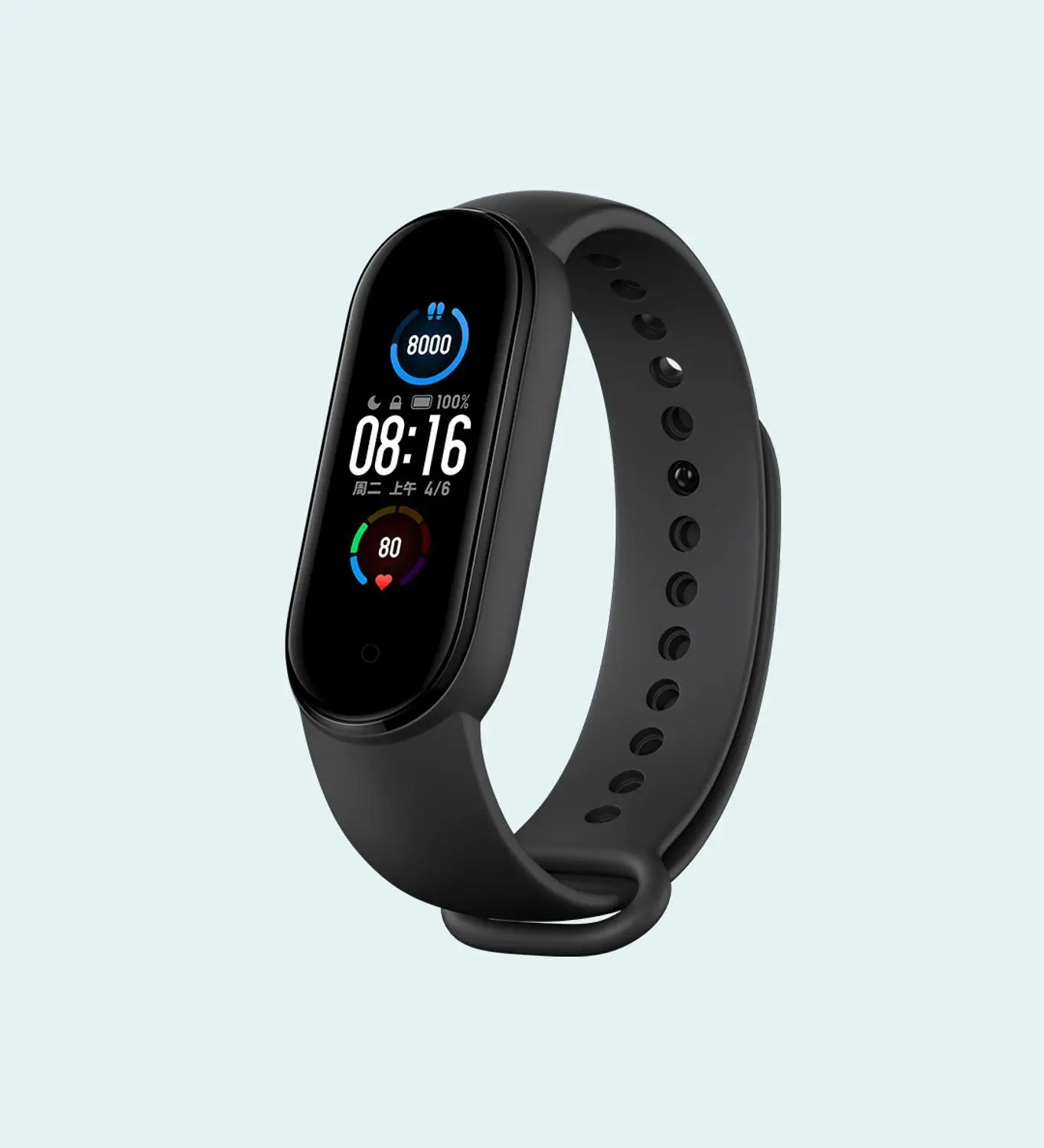 100% оригинальный силиконовый ремешок для Xiaomi mi band 5 черный Mi band5 сменный на