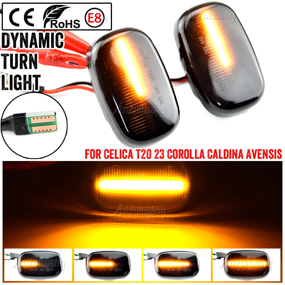 

2Pc Led Dynamic Side Marker Turn Signal Light For Toyota Corolla E10/E11/E12 ZE120 Camry SV4 CV4 Vista CR 30 40 Carina E Supra 4