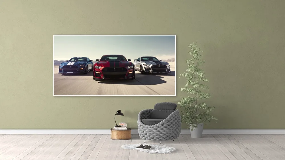 Настенный художественный Рисунок спортивный автомобиль hd-принт на холсте 1 панель роскошные автомобили FORD Shelby Mustang Gt500 домашний декор плакат живопись гостиная