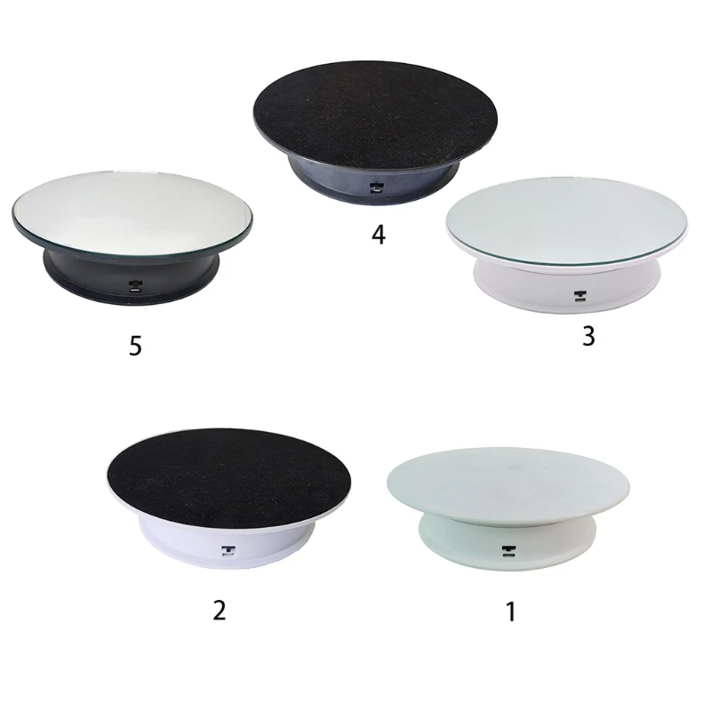 

2 Speeds Electric Turntable Display Stand Noiseless Rotating Table Watch Jewelry Holder Multifunctional for Photography
