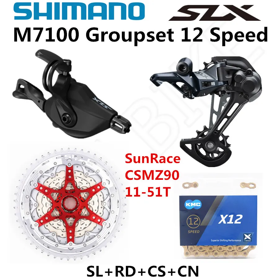 SHIMANO DEORE SLX M7100 комплект горного велосипеда MTB 1x12-Speed 51T SL+ RD+ CSMZ90+ X12 M7100 переключатель заднего хода