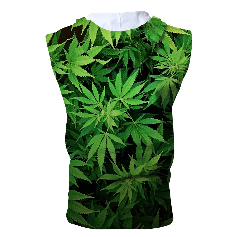 Fashion Trend Digital Printing European Size Sleeveless Hat Guard Blouse hoodies |