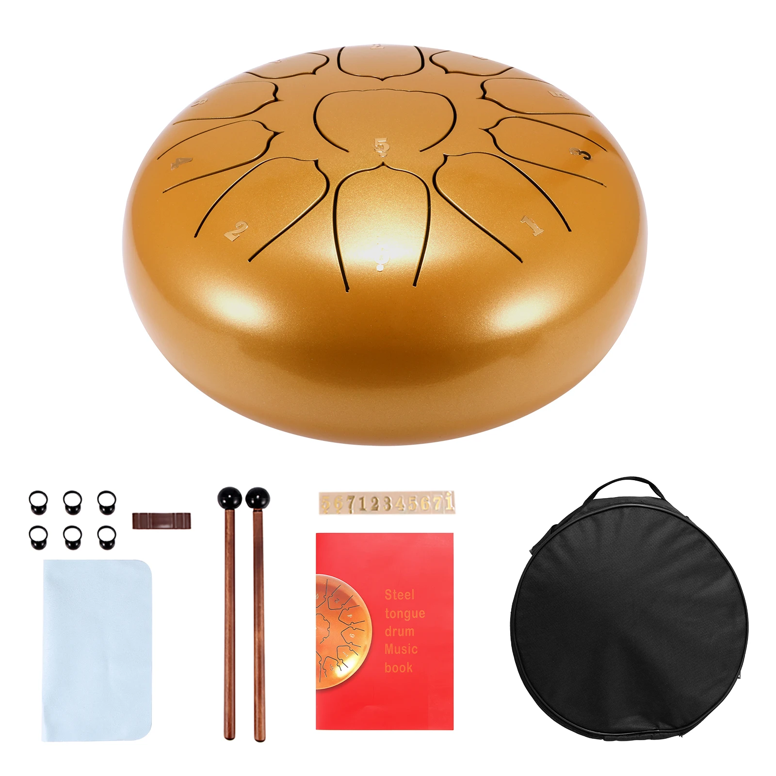 

Steel Tongue Drum Drumstick Drum Belt Finger Cots Yoga Meditation 6 Inch Steel Tongue Drum Musical Instrument Accessories