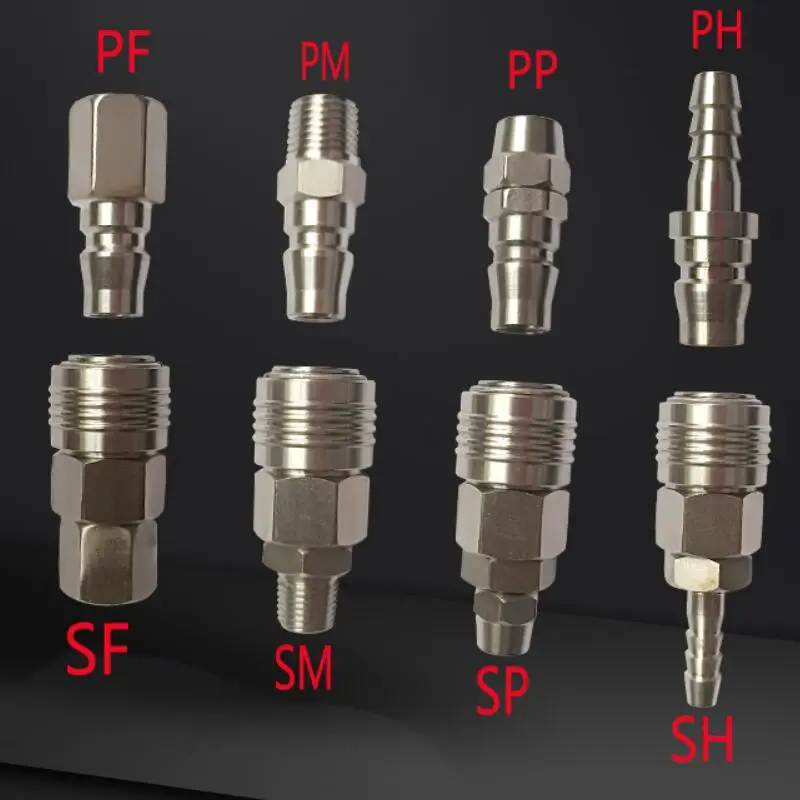 

304 Stainless Steel Pneumatic Coupler C Type Quick-Connect Hose Fittings For Air Compressor SP PP SM PM SH PH SF PF 20 30 40