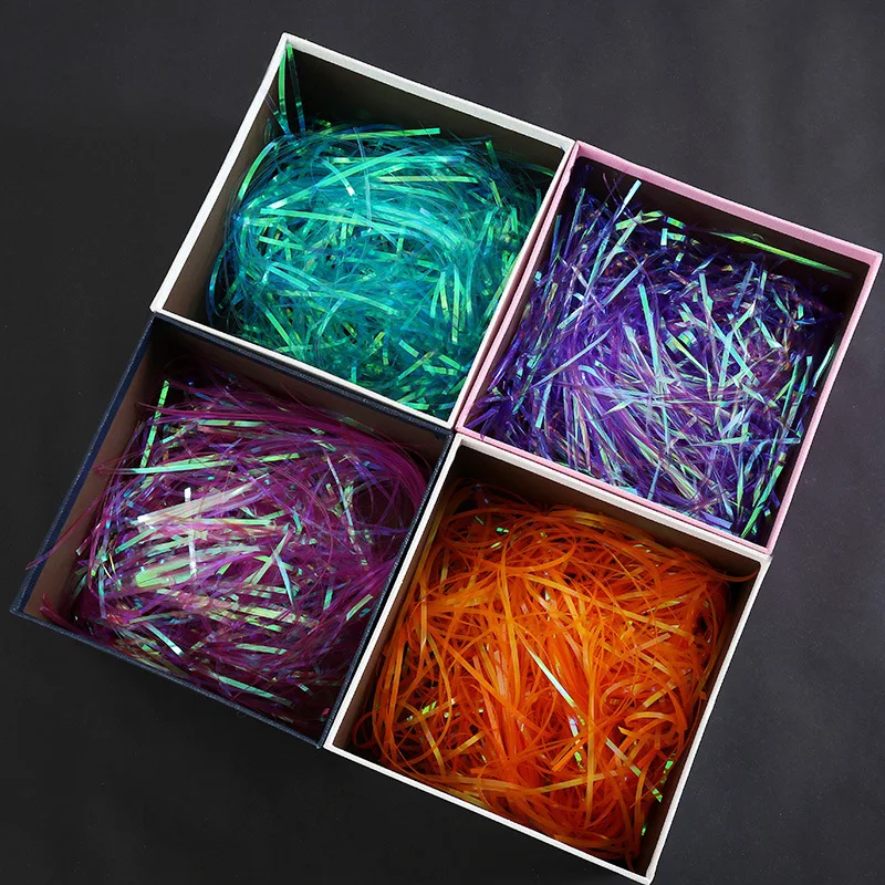 

10g-100g Transparent Plastic Raffia Colorful Magic Silk Christmas Valentine's Day Gift Box Decoration Filling Gold Party Decor