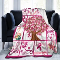 breast cancer soft throw blanket for women men kid lightweight fleece blanket for couch sofa 80x60