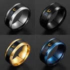 Кольцо из титановой стали, автоматическое меняющее цвет кольцо с дисплеем для пары, чувствительное к настроению