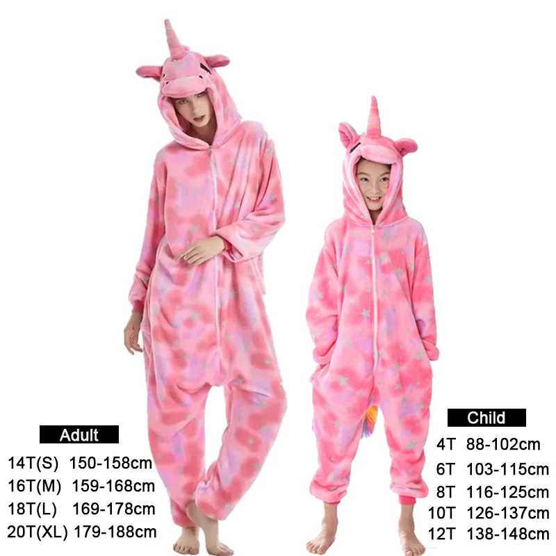 2020 Кигуруми для взрослых Пижама в виде животных единорог пижамы с изображение