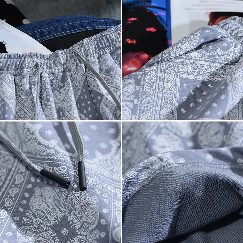 

Hip-Hop Cashew Flower Casual Sports Shorts Men Trend Fitness Harlan Basketball Pants Five-Point Beach Pants Shorts for Men