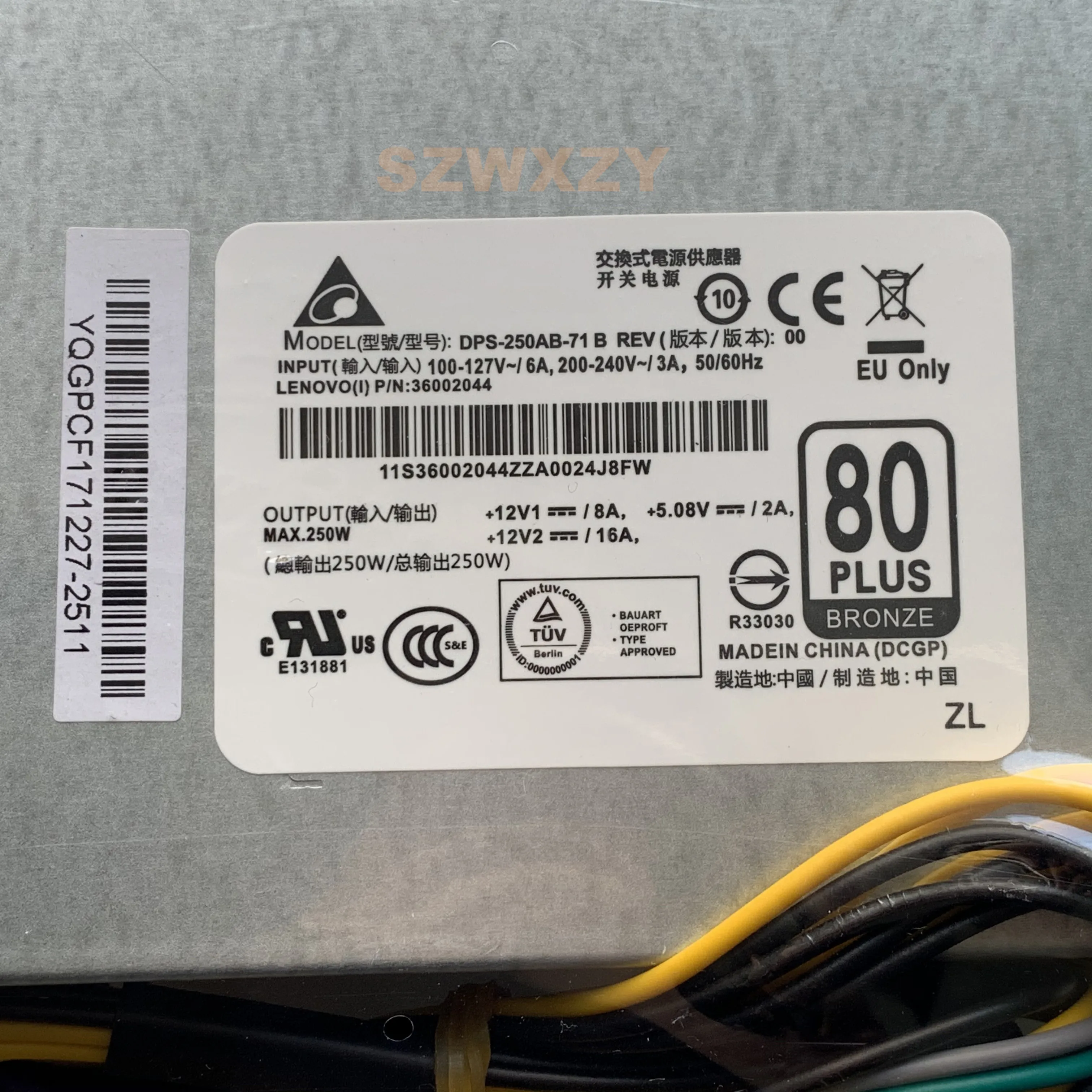 SZWXZY FRU:36002044 новый оригинальный 250 Вт DPS 250AB 71 A Блок питания для Lenovo Server B520 B520e B