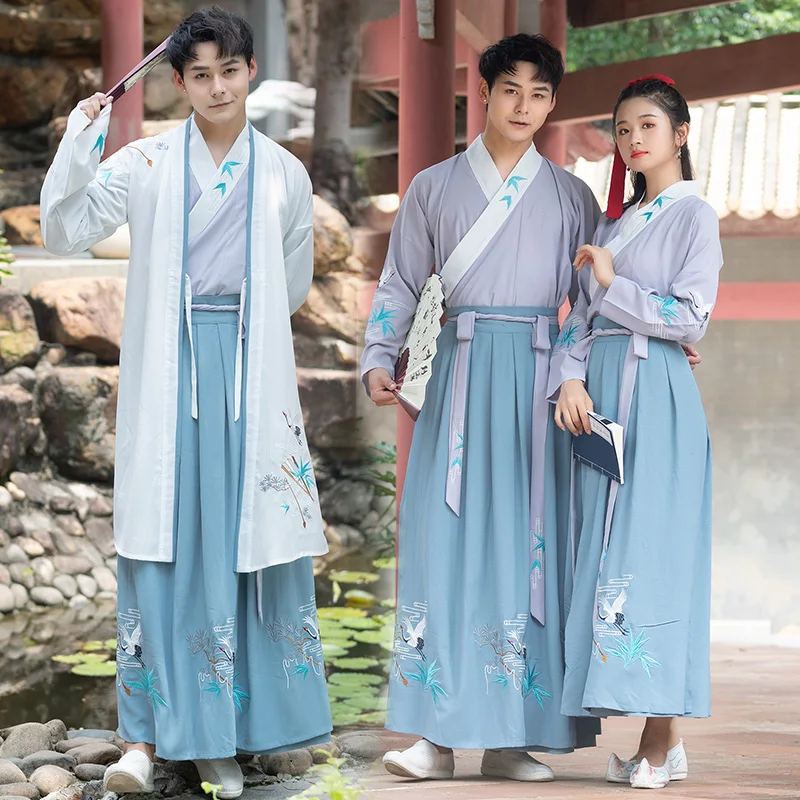 Женские и мужские осенние костюмы одежда для пары старинной Феи династии песни