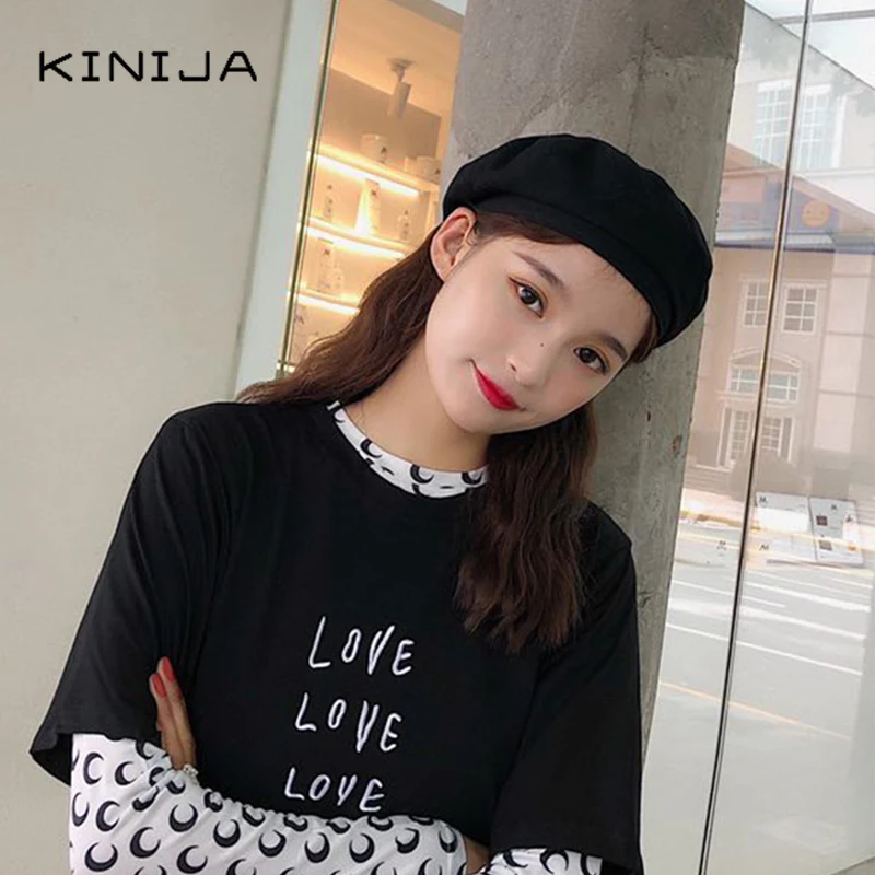 Осенний берет шапки Женская хлопковая однотонная Модная ретро тонкая Кепка