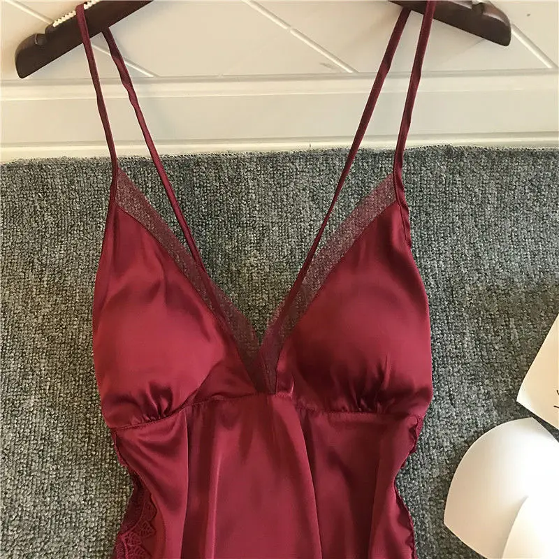 

2021 Spring Summer Transparent Suspender Temptation Sexy Lingerie Women's Summer Ice Silk Beauty Back Sexy Pajamas Home Skirt