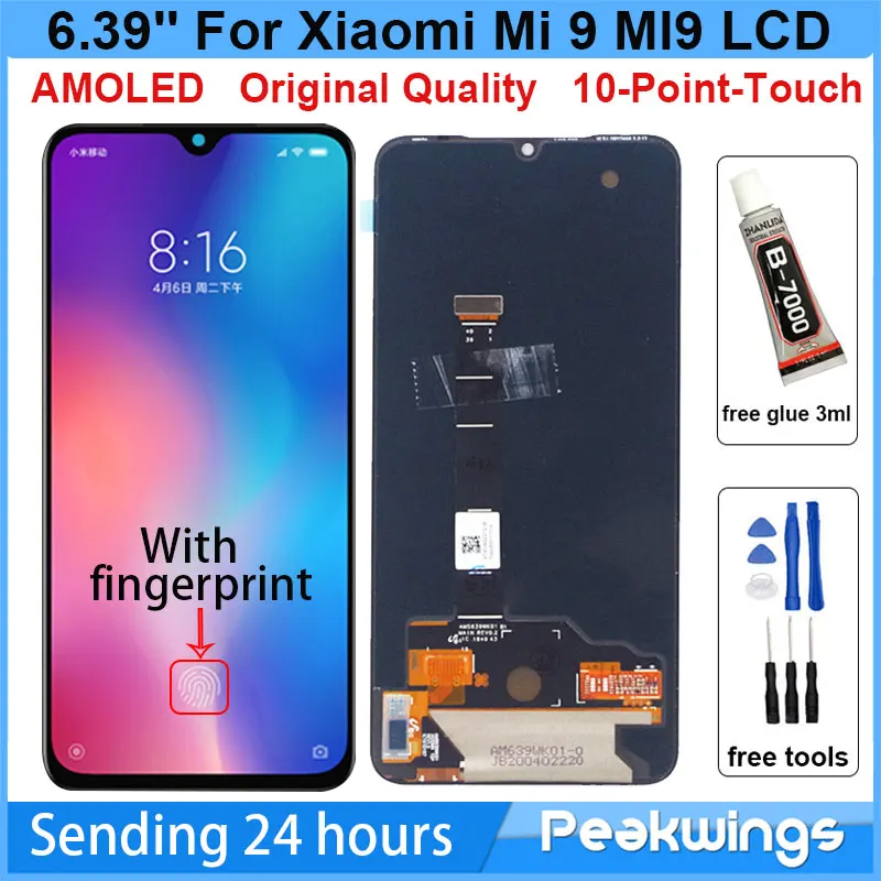 Оригинальный дисплей 6 39 дюйма для Xiaomi Mi 9 жк с дигитайзером сенсорного экрана в