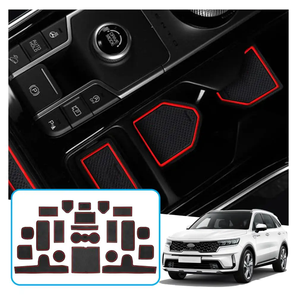 

LFOTPP Car Door Groove Mat for Sorento MQ4 2020-2022 Anti-slip Mat Rubber Gate Slot Pad Auto Interior Sorento MQ4 Accessories