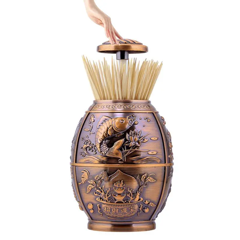 Промо-акция! Нажимной Стильный ретро Автоматическая подставка для зубочисток