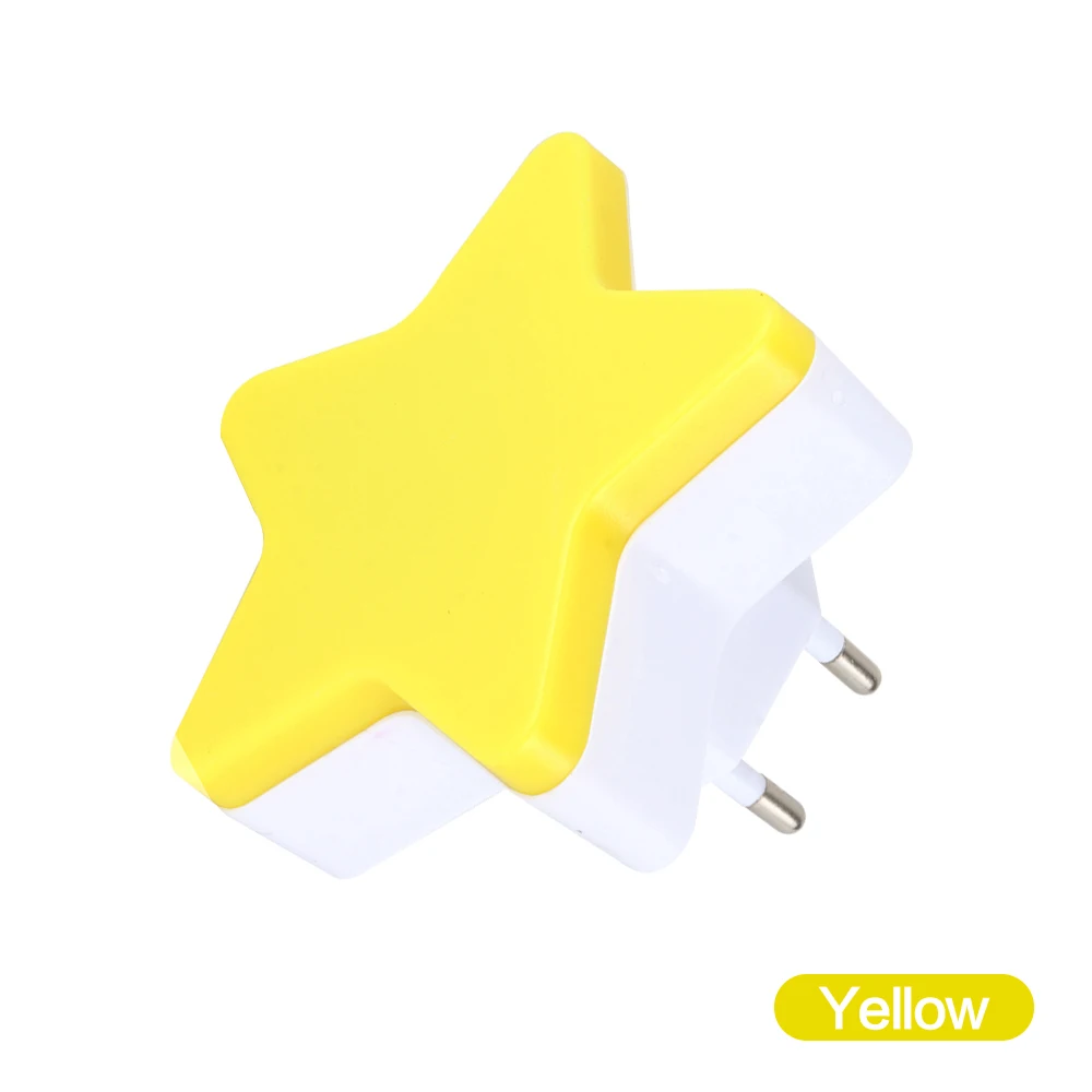 Yellow Звездный Ночной светильник, вставной настенный светильник, домашний декоративный светильник, лампа с сенсором, детская комната, Спящая прикроватная лампа, EU/US Plug - Испускаемый цвет: Yellow
