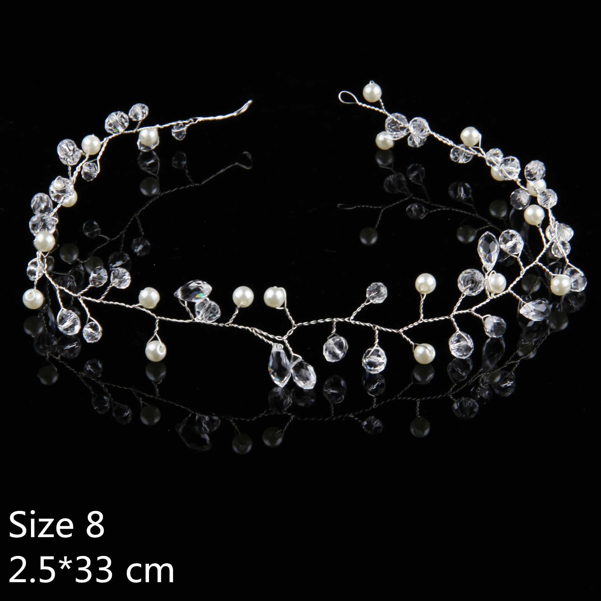 Style 8 FORSEVEN золотые Серебристые повязки ювелирные изделия для волос жемчуг кристалл лист невесты диадемы головной убор Свадебные аксессуары для волос подарок JL - Окраска металла: Style 8